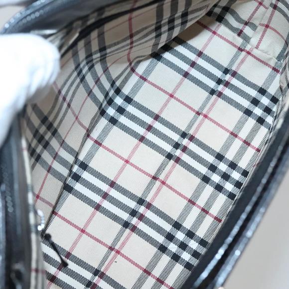 BURBERRY Hand Bag Leather Black Silver Auth ep10090 - Picture 12 of 16